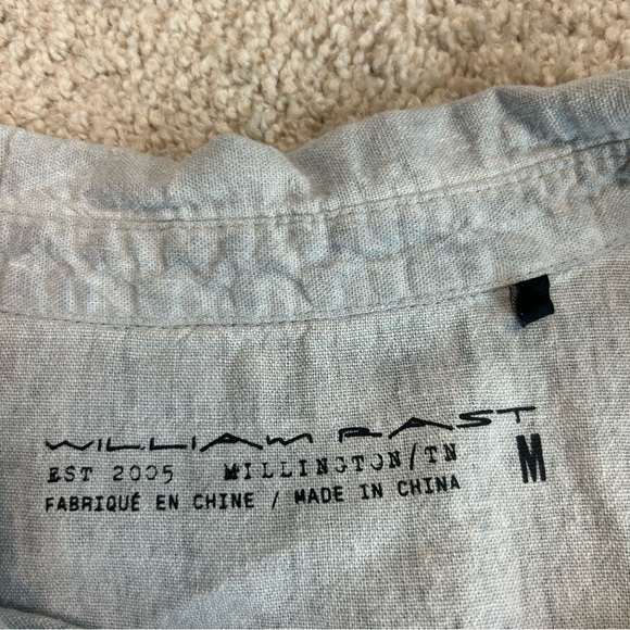 William Rast men’s short sleeve faded gray polo shirt Sz M - Picture 3 of 6